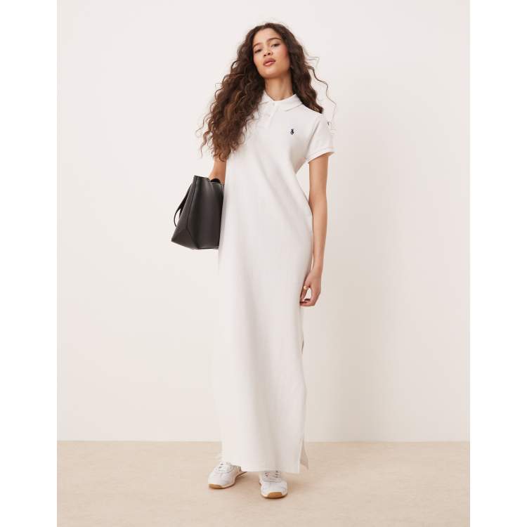 polo maxi dress Floral Designed with maximum recovery and resilient stretch Lacoste Runway Polo Collar Silk