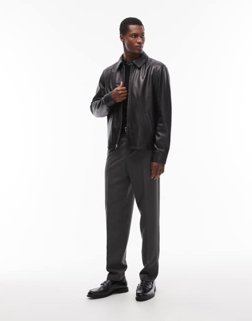 Polo Ralph Lauren - Maxwell - Blouson Harrington en cuir doublé avec logo emblématique - Noir, 2 de 5