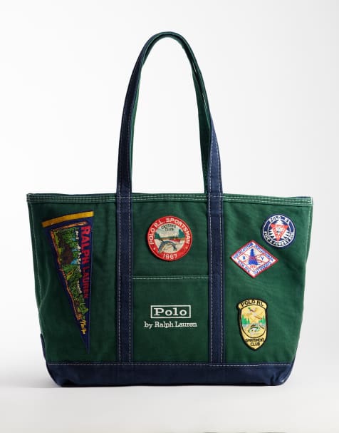 Polo Ralph Lauren medium patch work tote bag in dark green - view 1