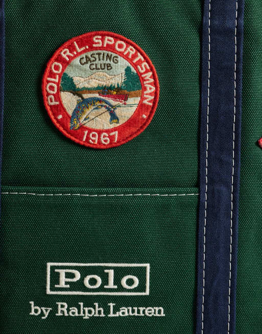 Polo Ralph Lauren medium patch work tote bag in dark green, 2 of 4