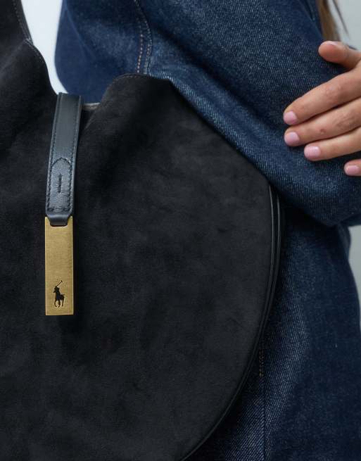 Polo Ralph Lauren medium shoulder bag in black, 4 of 5