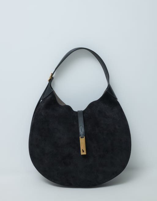 Polo Ralph Lauren medium shoulder bag in black, 5 of 5