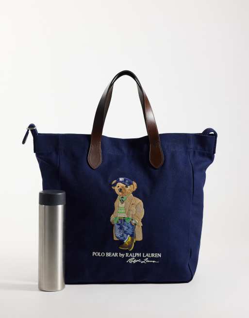 Polo Ralph Lauren medium toteväska med björnprint i navy, 2 av 4