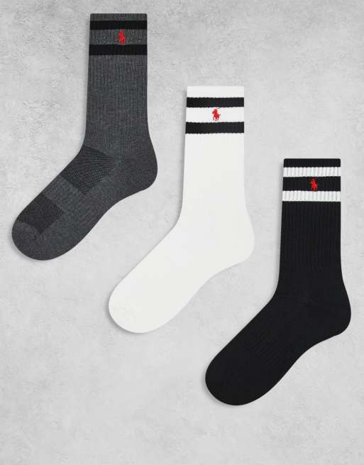 Polo Ralph Lauren – Mehrfarbige Socken im 3-Pack