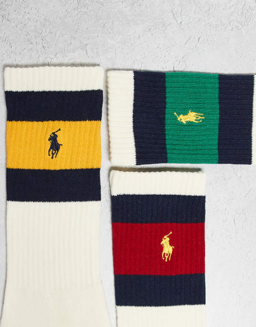 Polo Ralph Lauren – Mehrfarbige Socken mit Logo im 3-Pack, 2 von 3