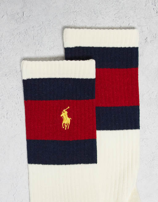 Polo Ralph Lauren – Mehrfarbige Socken mit Logo im 3-Pack, 3 von 3
