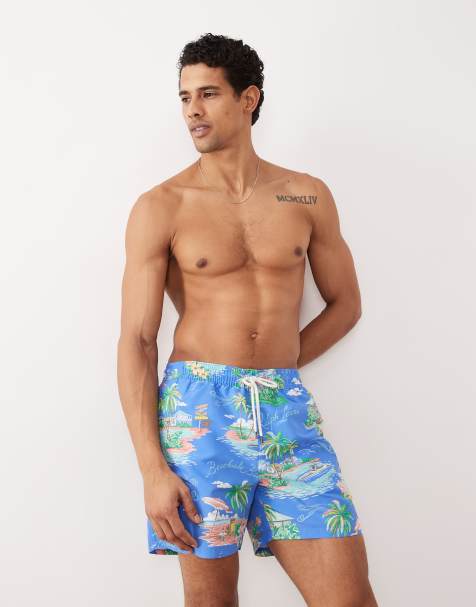 Polo Ralph Lauren – Mellanblå badbyxor med björnlogga - view 1