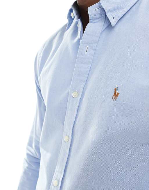 Polo Ralph Lauren – Mellanblå, smal oxfordskjorta, 5 av 5
