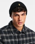 [Polo Ralph Lauren] Polo Ralph Lauren merino wool beanie in black with gold logo One Size BLACK
