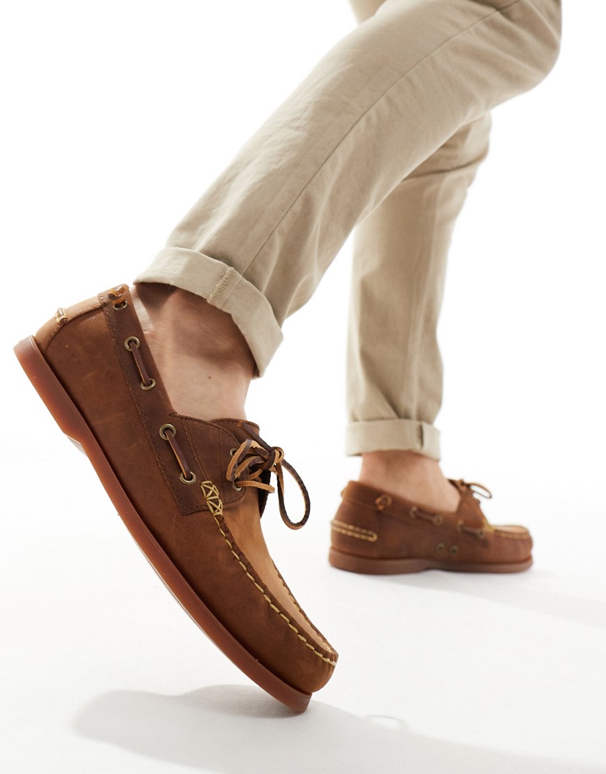 Polo Ralph Lauren merton boat shoe in brown