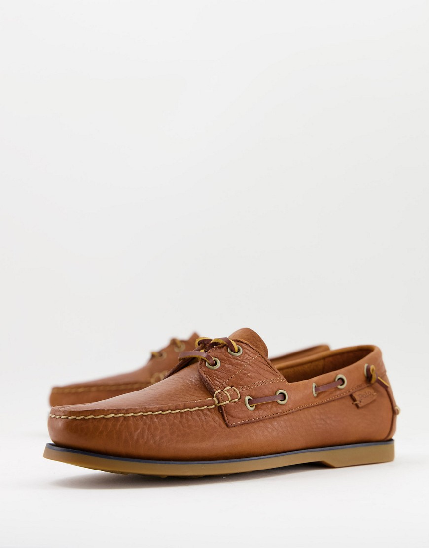 Polo Ralph Lauren Merton leather boat shoe in brown
