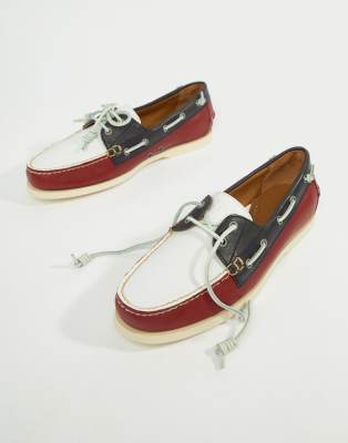 polo ralph lauren merton leather boat shoes in tan