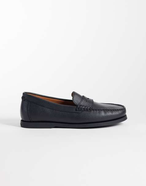 Polo Ralph Lauren Merton loafers i sort pebble-læder - view 1