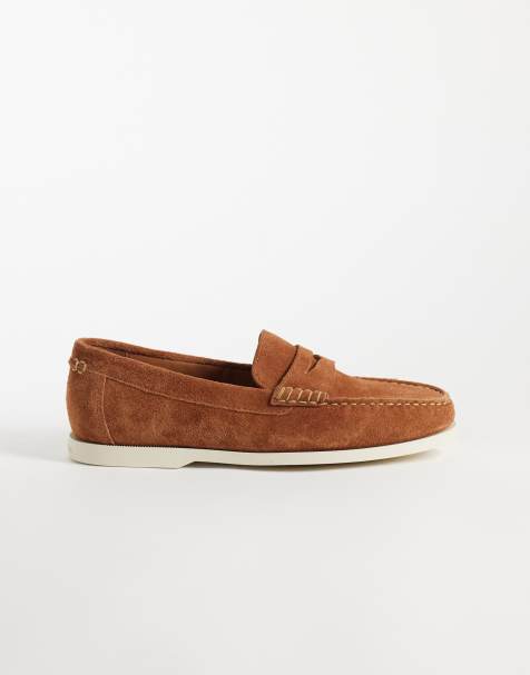 Polo Ralph Lauren Merton suede loafers in mid brown - view 1