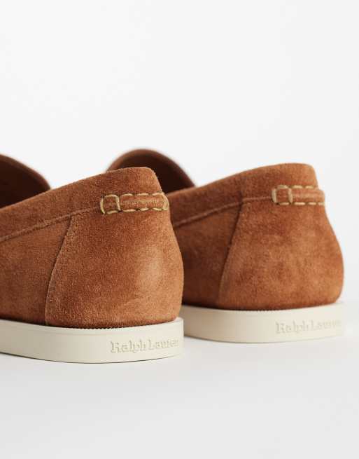 Polo Ralph Lauren Merton suede loafers in mid brown, 4 of 4