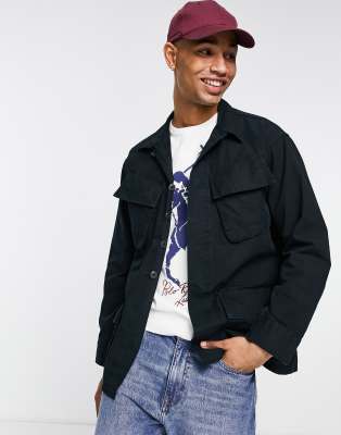 Polo Ralph Lauren military ripstop overshirt in black - ASOS Price Checker