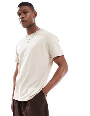 Polo - Mittelschweres Oversize-T-Shirt in Steinbeige mit Markenlogo-Neutral Neutral XS