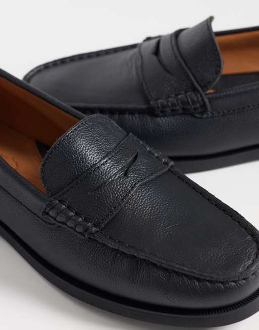 Polo Ralph Lauren mocassini Merton in pelle zigrinata neri, 2 di 4