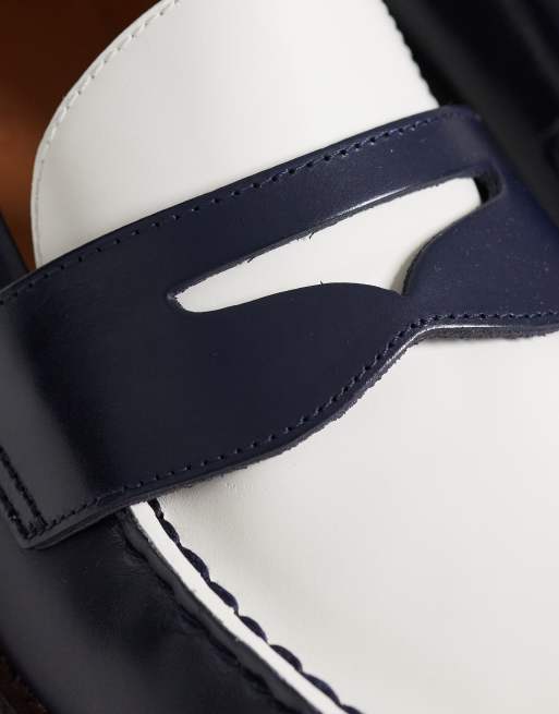 Polo Ralph Lauren - Mocassins en cuir - Bleu marine et blanc, 2 de 4