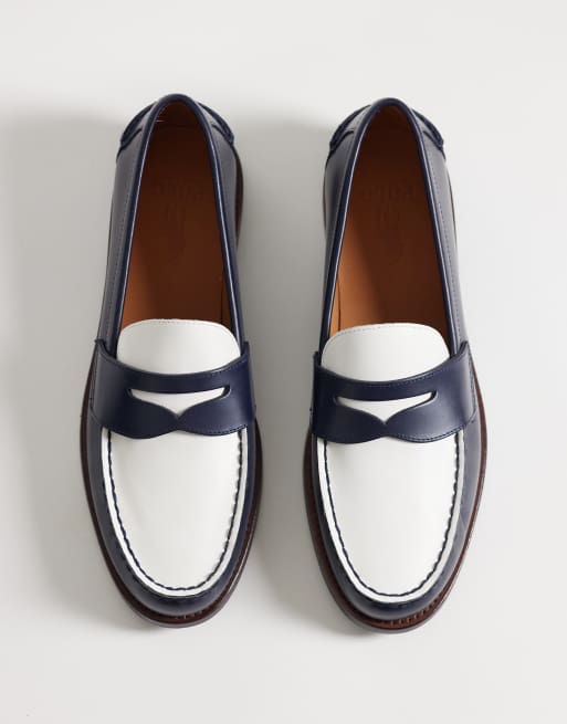 Polo Ralph Lauren - Mocassins en cuir - Bleu marine et blanc, 3 de 4