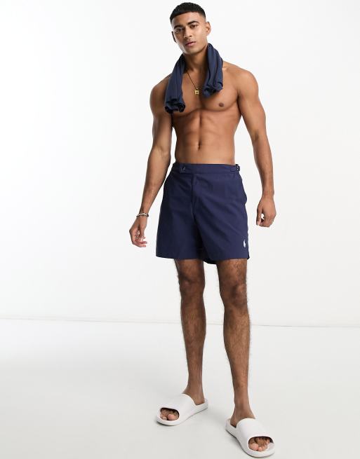 Polo Ralph Lauren - Monaco Lux - Marineblå mellemlange badeshorts i nylon