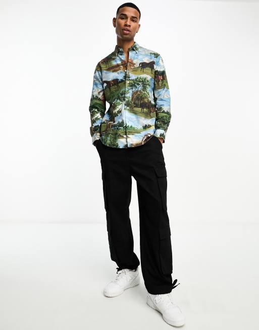 Classic fit camo hot sale oxford shirt