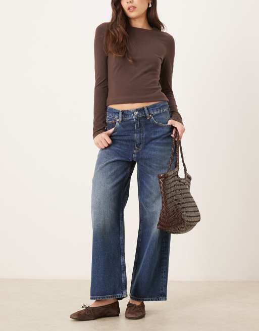 Polo Ralph Lauren – Mörkblå byxor med vida ben