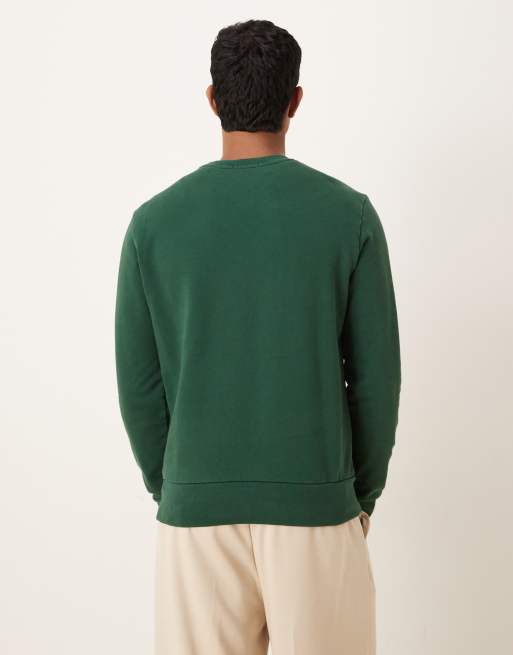 Polo Ralph Lauren – Mörkgrön, dubbelstickad sweatshirt med ikonlogga, 5 av 5