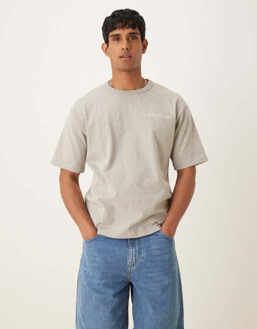 Polo Ralph Lauren - Mørkegrå, meleret og afslappet T-shirt i kraftigt stof med lille tekstlogo