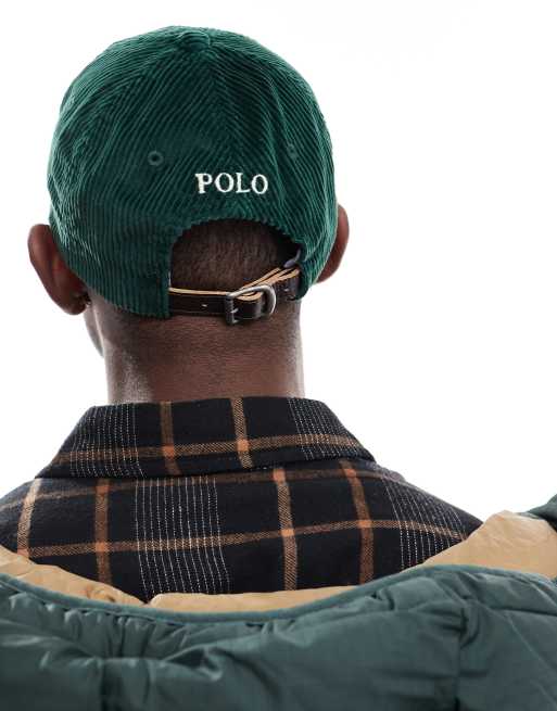 Polo Ralph Lauren - Mørkegrøn baseballcap i fløjl med ikonlogo, 4 af 4
