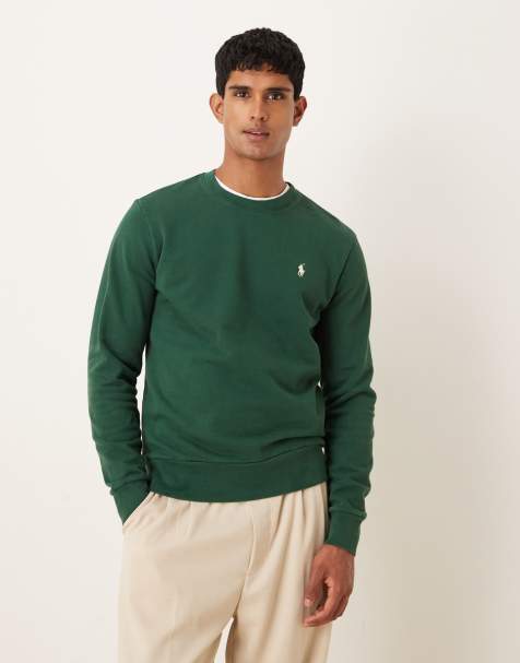 Polo Ralph Lauren - Mørkegrøn sweatshirt i dobbelt strik med ikonlogo - view 1