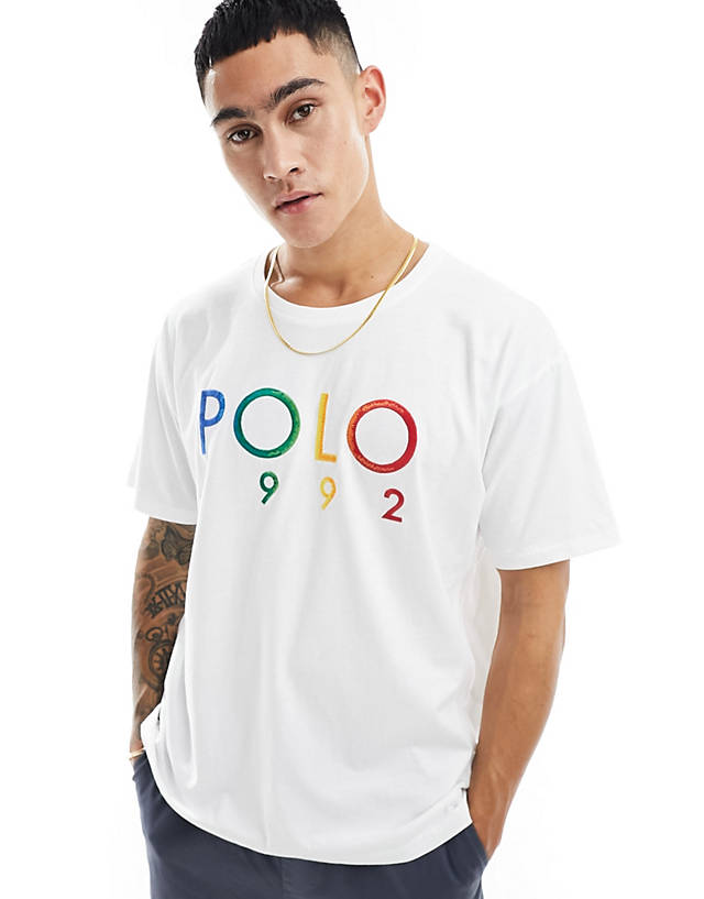 Polo Ralph Lauren - multi 1992 logo t-shirt big oversized fit in white