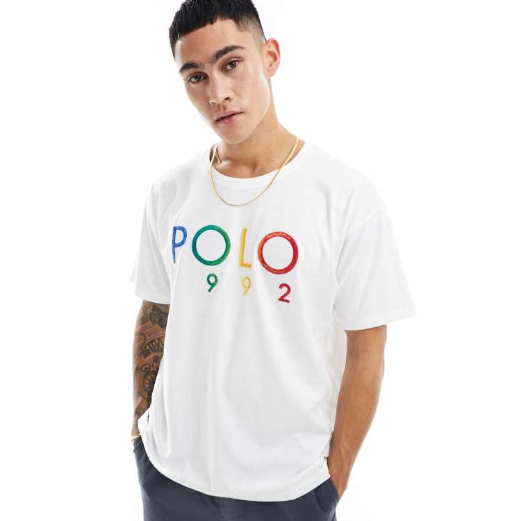 Polo Ralph Lauren multi 1992 logo t-shirt big oversized fit in white 