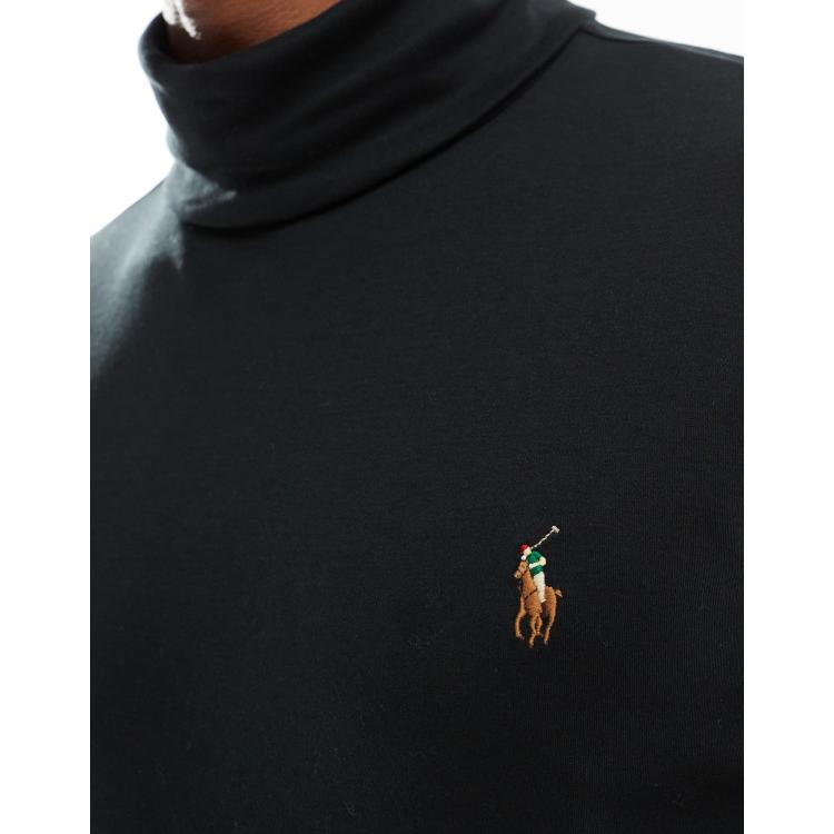 Black polo outlet neck top mens