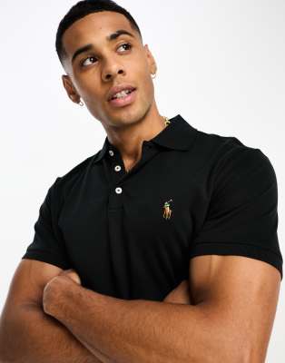 Polo Ralph Lauren Men's Slim Fit Short Sleeve Polo Shirt In Black