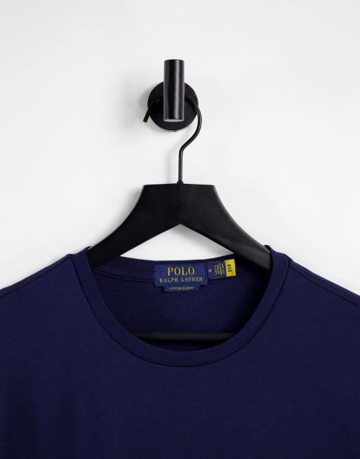 Polo Ralph Lauren multi player logo pima jersey t-shirt in navy, 3 of 4