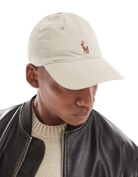 Polo Ralph Lauren multi player logo stretch twill baseball cap in beige - view 1