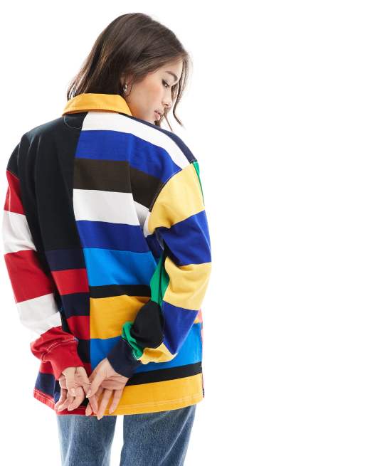 Polo Ralph Lauren multi stripe rugby top with logo | ASOS
