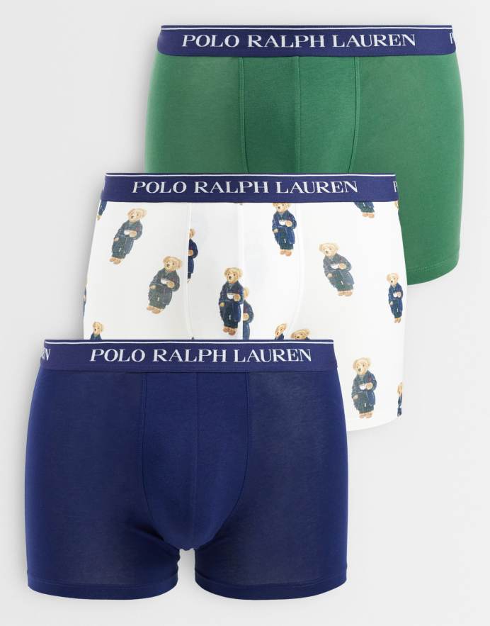 Polo Ralph Lauren multipack de 3 calzoncillos con cinturilla con logotipo en negro, rojo y azul