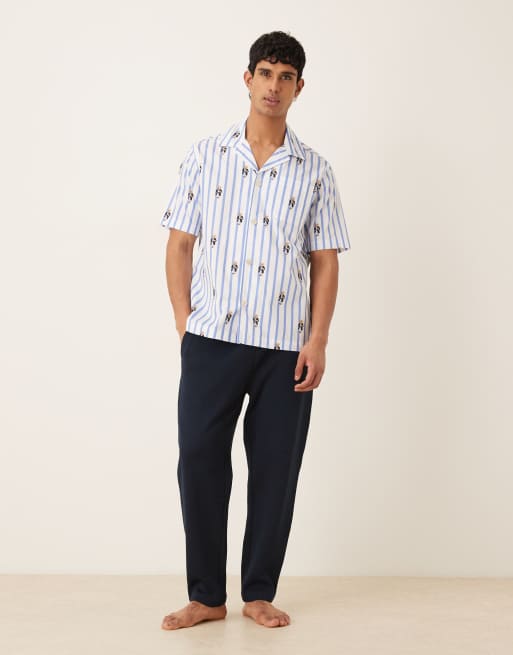 Polo Ralph Lauren – Nachthemd in Blau gestreift mit Bärengrafik, 2 von 5