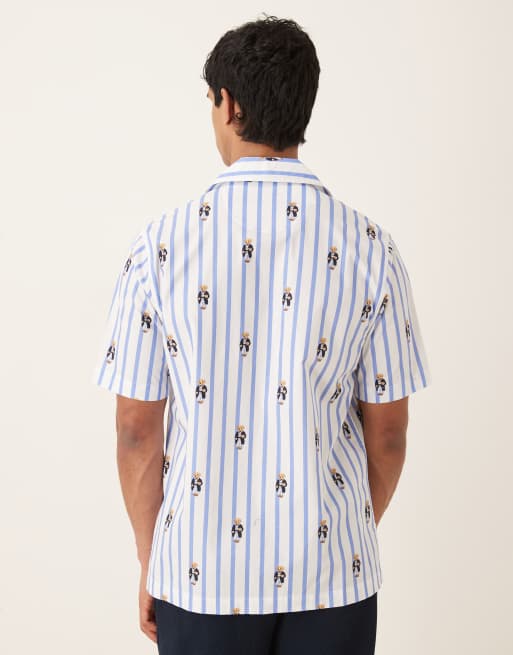 Polo Ralph Lauren – Nachthemd in Blau gestreift mit Bärengrafik, 3 von 5