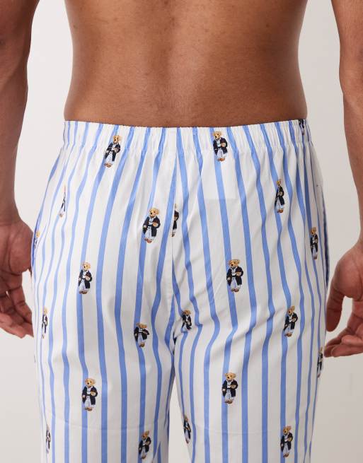 Polo Ralph Lauren – Nachthemd in Blau gestreift mit Bärengrafik, 4 von 5