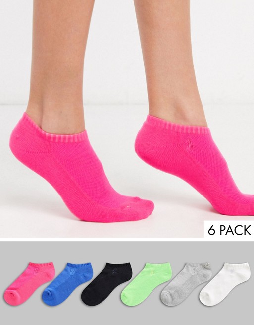 Polo Ralph Lauren neon 6 pack low socks