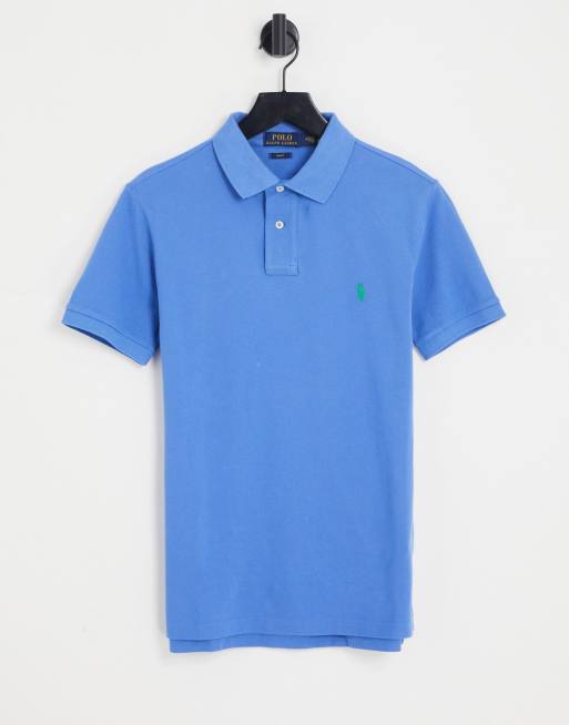 Polo Ralph Lauren – Niebieska koszulka polo z piki o dopasowanym fasonie z logo z koniem