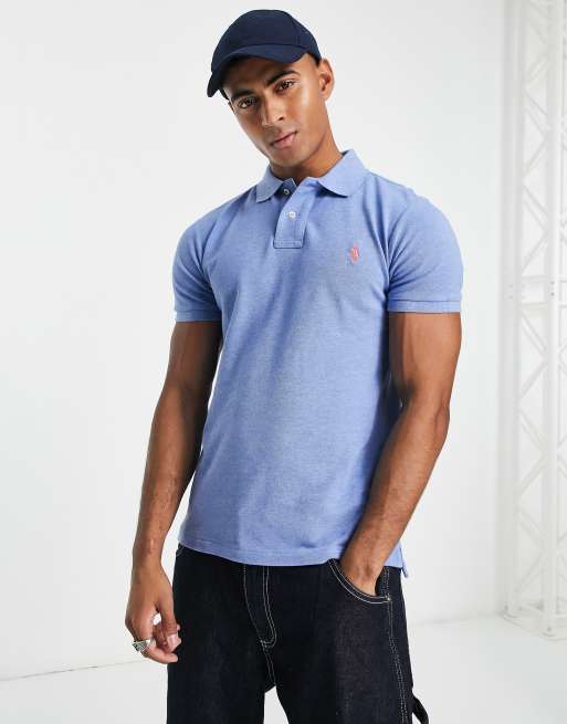 Polo Ralph Lauren – Niebieska melanżowa koszulka polo o dopasowanym kroju z logo z piki
