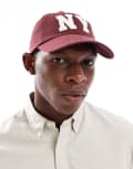 [Polo Ralph Lauren] Polo Ralph Lauren NY applique twill baseball cap in burgundy-Red One Size burgundy
