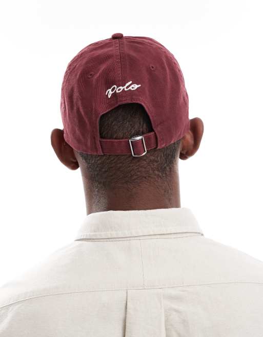 Polo Ralph Lauren NY applique twill baseball cap in burgundy
