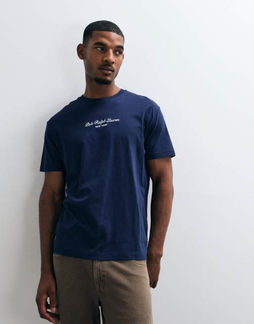 Polo Ralph Lauren NY script print t-shirt in navy, 5 of 5
