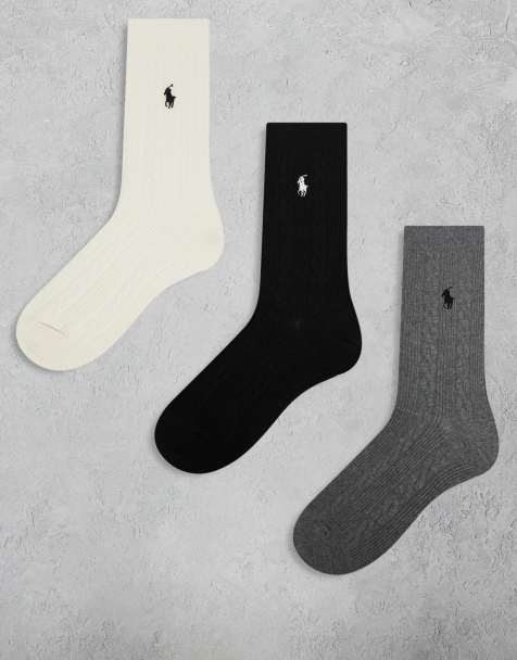 Polo Ralph Lauren – Olikfärgade, flätstickade strumpor, 3-pack - view 1
