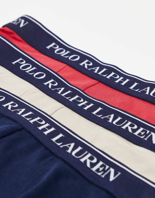 Polo Ralph Lauren – Olikfärgade trunks med logga på midjebandet, 3-pack, 2 av 3